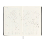 Agenda semanal 12 meses em papel efeito couro com capa dura Moleskine cor preto vista detalhe 1