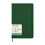 Agenda semanal 12 meses em papel efeito couro com capa dura Moleskine cor verde
