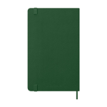 Agenda semanal 12 meses em papel efeito couro com capa dura Moleskine cor verde segunda vista traseira