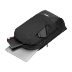 Mochila Moleskine Metro 15'' com compartimentos e costas em malha cor preto terceira vista