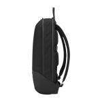 Mochila Moleskine Metro 15'' com compartimentos e costas em malha cor preto vista lateral