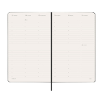Agenda semanal vertical com fecho elástico e bolso interior Moleskine cor preto quarta vista
