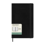 Agenda semanal em couro plástico com marcador de páginas Moleskine cor preto