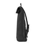 Mochila urbana roll-top com compartimentos Moleskine Metro 15'' cor preto vista lateral