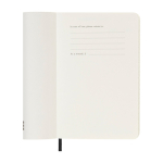 Agenda semanal de bolso com capa mole e fecho elástico Moleskine cor preto quinta vista