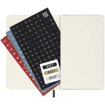 Agenda semanal de bolso com capa mole e fecho elástico Moleskine cor preto quinta vista