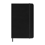 Agenda diária de bolso com capa dura e bolso interior Moleskine cor preto segunda vista frontal