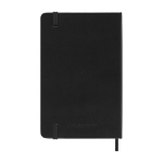 Agenda diária de bolso com capa dura e bolso interior Moleskine cor preto segunda vista traseira