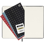 Agenda diária de bolso com capa dura e bolso interior Moleskine cor preto quinta vista