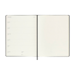 Agenda semanal grande com fecho elástico e capa dura Moleskine cor preto quarta vista
