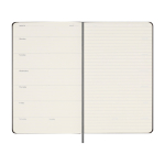 Agenda semanal sem data para começar quando quiser Moleskine cor preto terceira vista