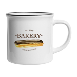 Caneca de cerâmica estilo vintage ideal para sublimação de 250 ml cor preto terceira vista