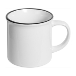 Caneca de cerâmica estilo vintage ideal para sublimação de 250 ml cor preto primeira vista