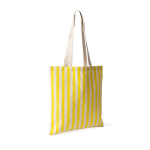 Saco de algodão reciclado com asas compridas e design às riscas 180 g/m² cor amarelo primeira vista