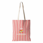 Saco de algodão reciclado com asas compridas e design às riscas 180 g/m² cor coral terceira vista