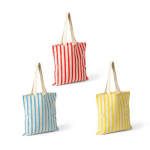 Saco de algodão reciclado com asas compridas e design às riscas 180 g/m² cor coral quinta vista