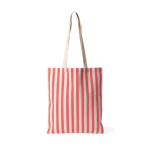 Saco de algodão reciclado com asas compridas e design às riscas 180 g/m² cor coral