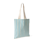 Saco de algodão reciclado com asas compridas e design às riscas 180 g/m² cor azul pastel primeira vista