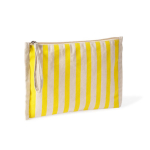 Necessaire em algodão reciclado com pega tipo pulseira 180 g/m² cor amarelo primeira vista