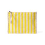 Necessaire em algodão reciclado com pega tipo pulseira 180 g/m² cor amarelo