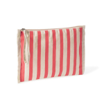 Necessaire em algodão reciclado com pega tipo pulseira 180 g/m² cor coral primeira vista