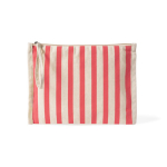 Necessaire em algodão reciclado com pega tipo pulseira 180 g/m² cor coral