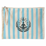 Necessaire em algodão reciclado com pega tipo pulseira 180 g/m² cor azul pastel segunda vista