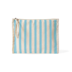 Necessaire em algodão reciclado com pega tipo pulseira 180 g/m² cor azul pastel