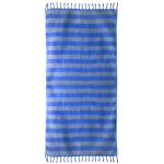 Pareo às riscas em algodão reciclado ideal para a praia 340 g/m² cor azul segunda vista