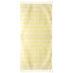 Pareo às riscas em algodão reciclado ideal para a praia 340 g/m² cor amarelo segunda vista