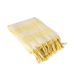 Pareo às riscas em algodão reciclado ideal para a praia 340 g/m² cor amarelo