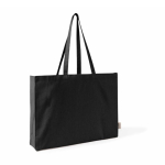 Saco oversize de algodão reciclado com fole e asas compridas 220 g/m² cor preto primeira vista