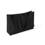 Saco oversize de algodão reciclado com fole e asas compridas 220 g/m² cor preto segunda vista