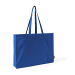 Saco oversize de algodão reciclado com fole e asas compridas 220 g/m² cor azul primeira vista
