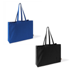 Saco oversize de algodão reciclado com fole e asas compridas 220 g/m² cor azul quinta vista