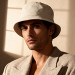 Chapéu estilo bob em nylon e poliéster para exterior cor natural terceira vista