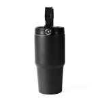 Garrafa térmica anti-fugas em aço inoxidável reciclado 600 ml cor preto primeira vista