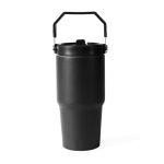 Garrafa térmica anti-fugas em aço inoxidável reciclado 600 ml cor preto segunda vista