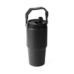 Garrafa térmica anti-fugas em aço inoxidável reciclado 600 ml cor preto terceira vista