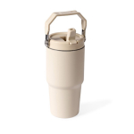 Garrafa térmica anti-fugas em aço inoxidável reciclado 600 ml cor bege terceira vista