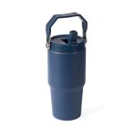 Garrafa térmica anti-fugas em aço inoxidável reciclado 600 ml cor azul-marinho terceira vista
