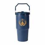 Garrafa térmica anti-fugas em aço inoxidável reciclado 600 ml cor azul-marinho quinta vista