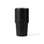 Copo térmico de aço inoxidável anti-derrame com asa 600 ml cor preto terceira vista