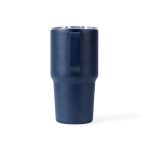 Copo térmico de aço inoxidável anti-derrame com asa 600 ml cor azul-marinho terceira vista