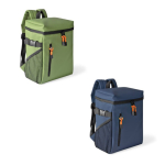 Mochila térmica com compartimentos e pele sintética para personalizar cor verde vista detalhe