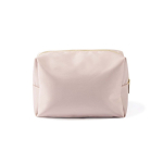 Necessaire resistente de nylon e poliéster de um só compartimento cor bege