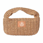 Saco pequeno de papel e poliéster com etiqueta para marcação cor castanho segunda vista