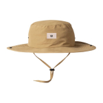 Chapéu de aventura ajustável estilo safari em nylon e poliéster cor camel vista detalhe