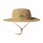 Chapéu de aventura ajustável estilo safari em nylon e poliéster cor camel vista detalhe 2