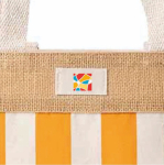 Saco em algodão reciclado e juta com design aos quadrados 220 g/m² cor cor-de-laranja quarta vista